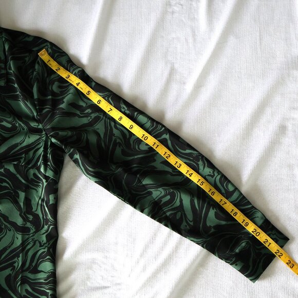 Pasha Blouse/Dress - Size M - Emerald and Black Long Blouse - Button-Up Blouse - Picture 9 of 13